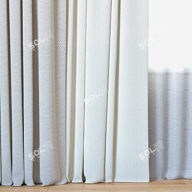 Elegant Curtains with Tulle | ROHI Opera 3D model image 2