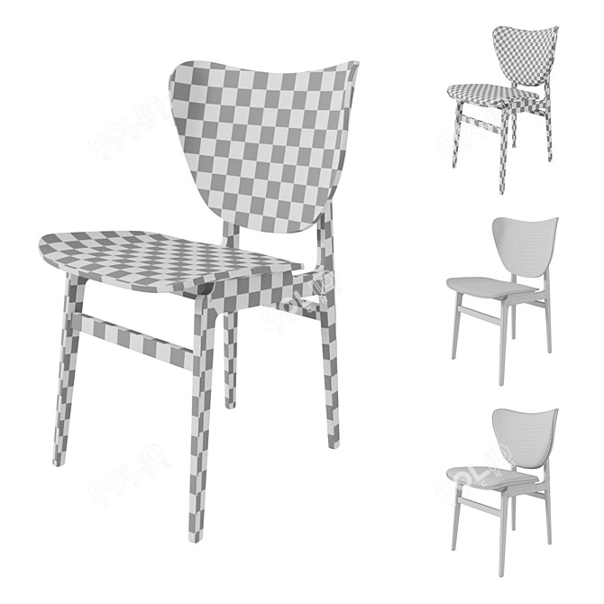 Norr11 Elephant Chair: Stylish Dining Seating 3D model image 3