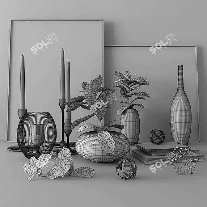 Elegant Decor Set  Unique Accessories for Stylish Spaces 3D model image 2