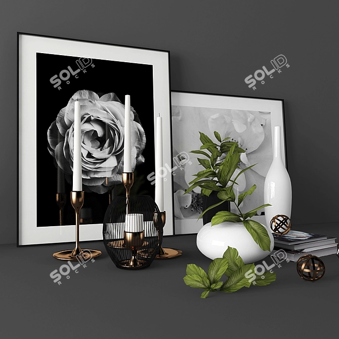 Elegant Decor Set  Unique Accessories for Stylish Spaces 3D model image 3