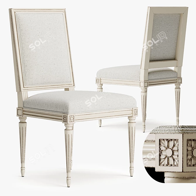 Elegant Louis XVI Chair 3D model image 1