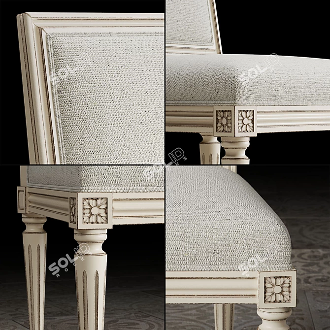 Elegant Louis XVI Chair 3D model image 2