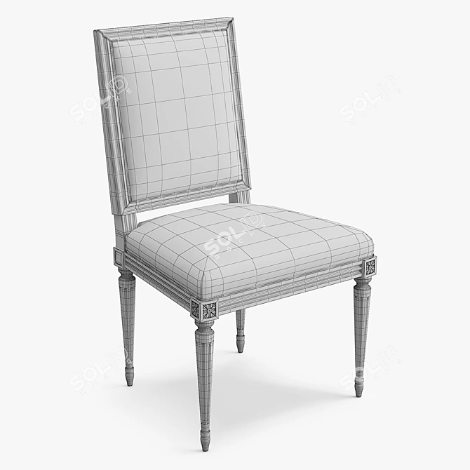 Elegant Louis XVI Chair 3D model image 3