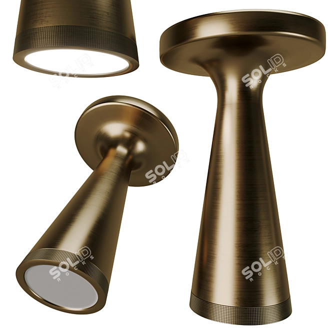 Sleek Metal Ceiling Light 3D model image 1