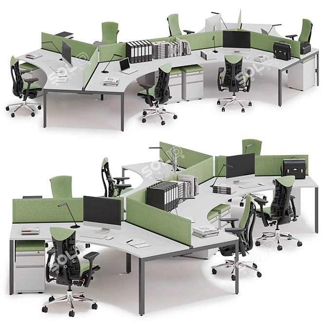 Efficient Design Solution for Workspaces 3D model image 1