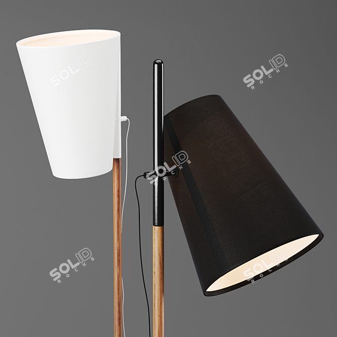 Sleek Hideout Floor Lamp 3D model image 2