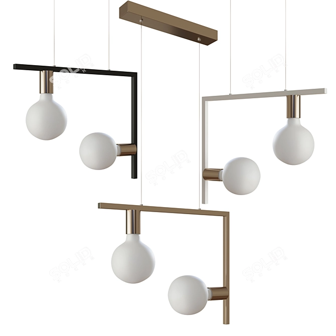Rossini Twin Chandelier: Elegant Illumination 3D model image 1