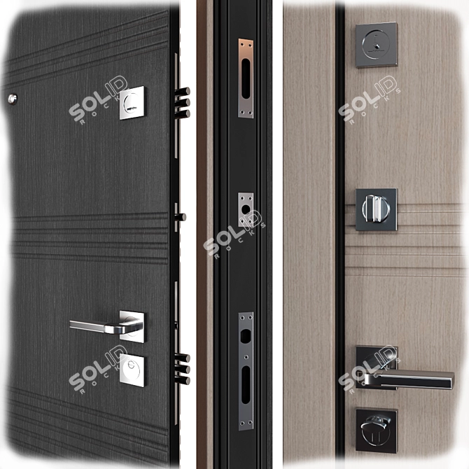 Elegant Entrance Metal Door - VANESSA K-2 3D model image 2