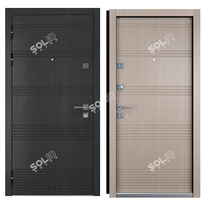 Elegant Entrance Metal Door - VANESSA K-2 3D model image 3