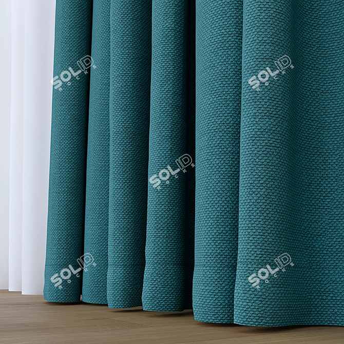 Modern Composition Portiere with Sheer and Cornice 3D model image 3