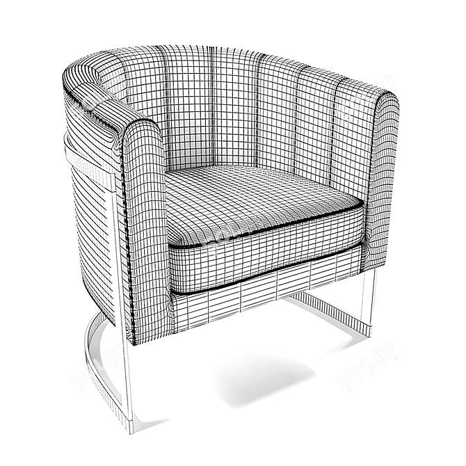 Cozy Burley Armchair - Timeless Comfort 3D model image 3