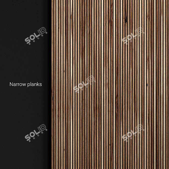 Elegant Wood Wall Planks 3D model image 2