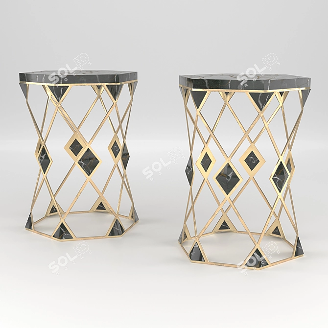 Modern Hexagonal Spot Table 3D model image 1