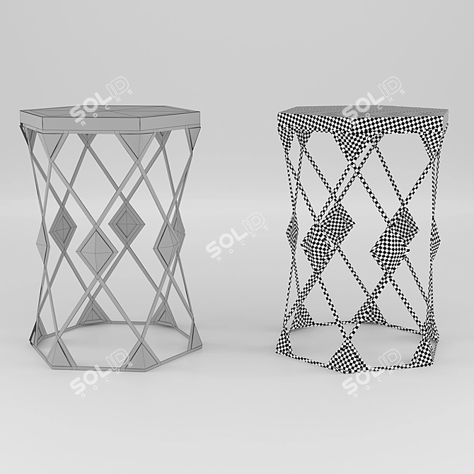 Modern Hexagonal Spot Table 3D model image 3