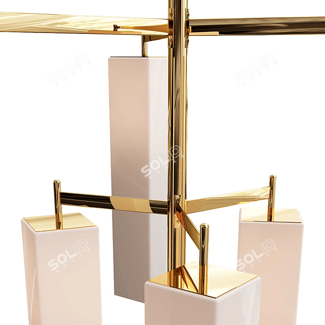 Italian Frosted Glass Chandelier 3D model image 2