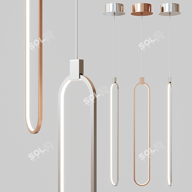 Chain Pendant Light: Elegant Metal Design 3D model image 1