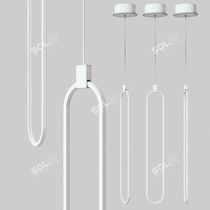 Chain Pendant Light: Elegant Metal Design 3D model image 2