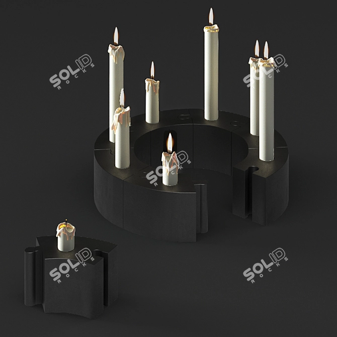 Versatile Puzzle Candlestick 3D model image 1