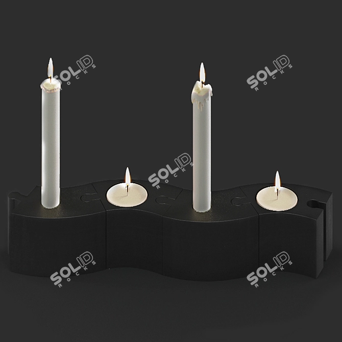 Versatile Puzzle Candlestick 3D model image 2