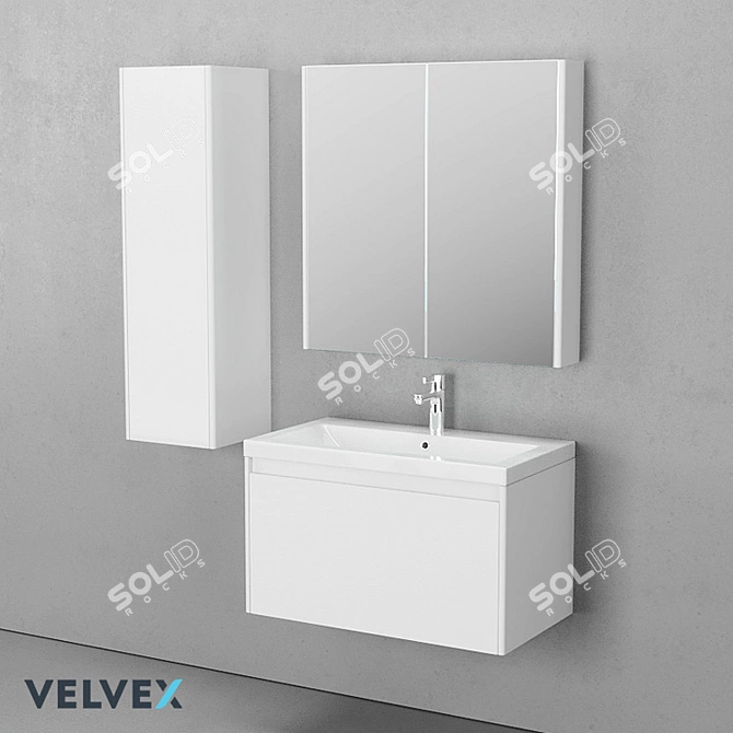 Versatile OM Velvex Klaufs Bathroom Set 3D model image 2