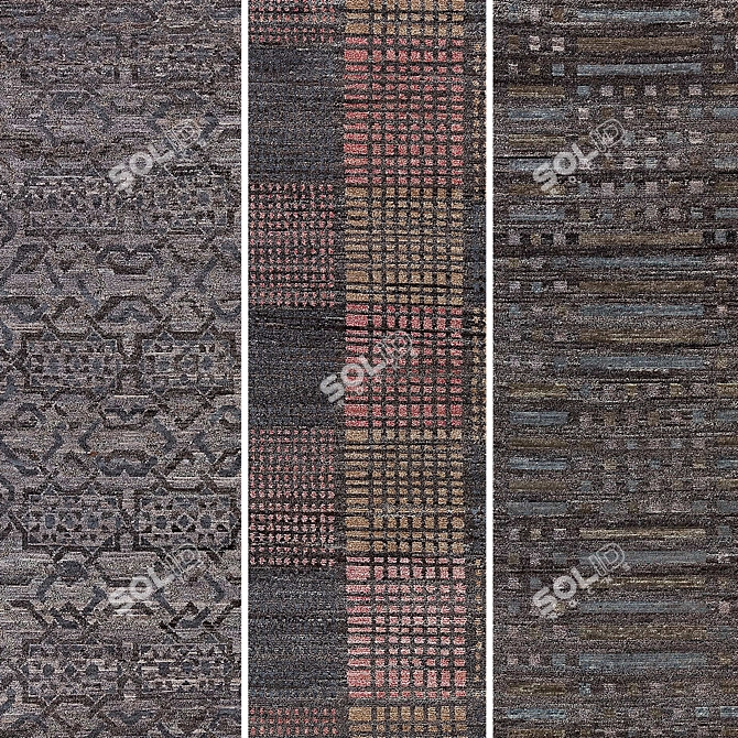 Himalayan Bliss: Sathi Wool Carpets 3D model image 2