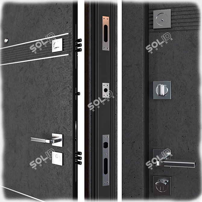 Louna Metal Entrance Door: Stylish and Secure 3D model image 2