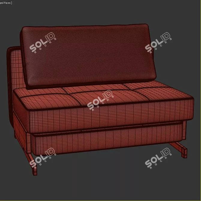 Versatile and Stylish Rutledge Convertible Sofa 3D model image 3