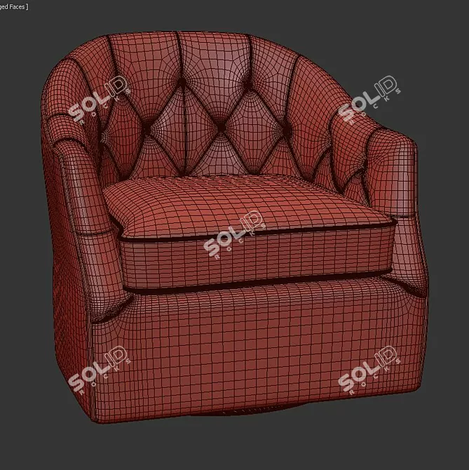 Elegant Cadmus Swivel Armchair 3D model image 3