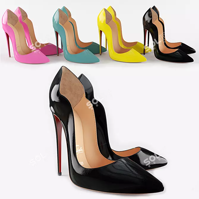 Louboutin Hot Chick Pumps: 4 Colors, High Detail 3D model image 1