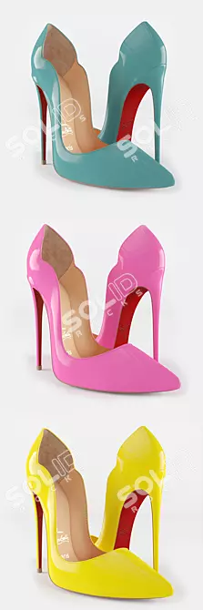 Louboutin Hot Chick Pumps: 4 Colors, High Detail 3D model image 2