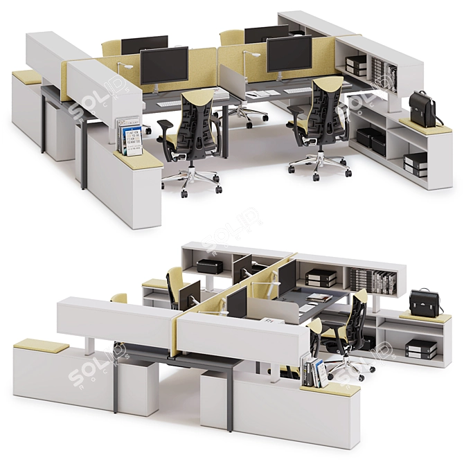 Modernize Your Workspace: Herman Miller Layout Studio 3D model image 1