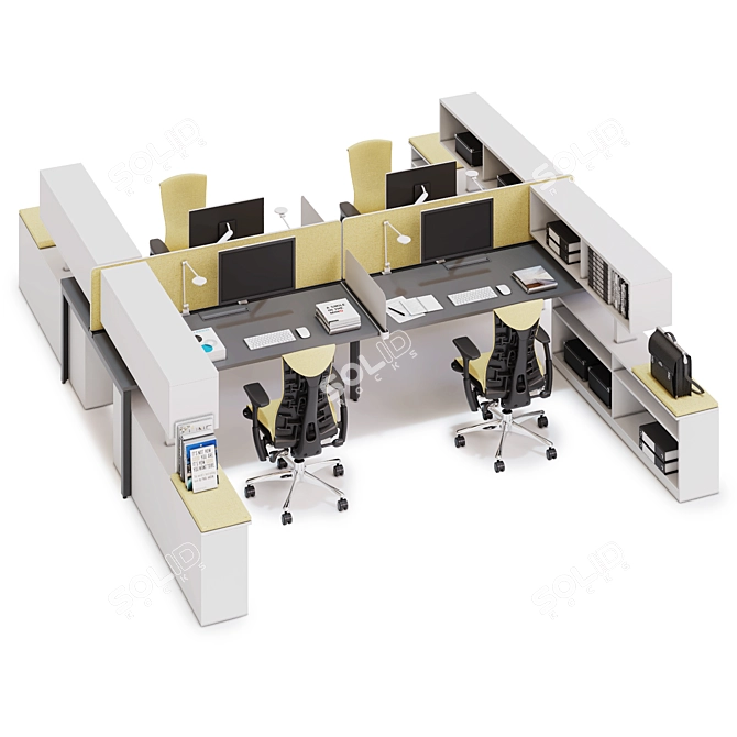 Modernize Your Workspace: Herman Miller Layout Studio 3D model image 2