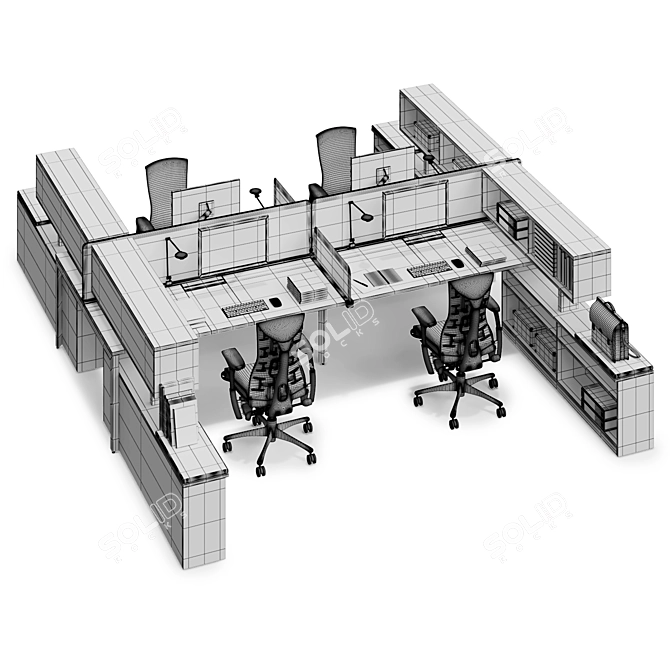 Modernize Your Workspace: Herman Miller Layout Studio 3D model image 3