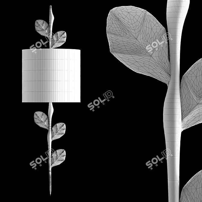 Elegant Lily Wall Sconce 3D model image 2