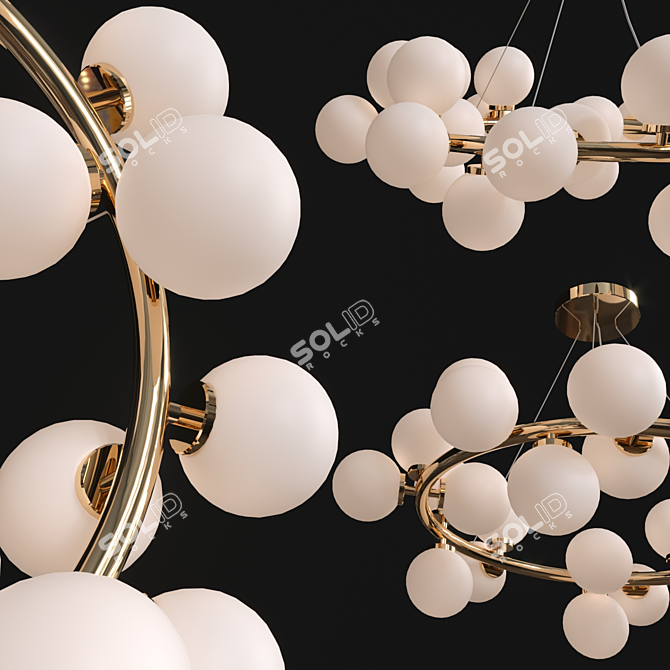 Modern Modo Gold Pendant Light 3D model image 2