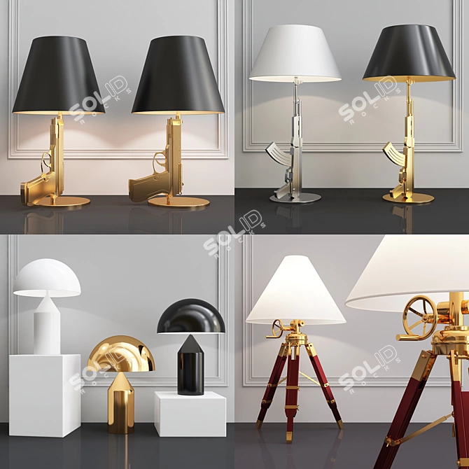 Sleek Table Lamps Collection 3D model image 1