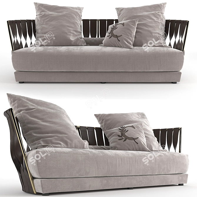 Contemporary Twist Sofa by Cantori 3D model image 1