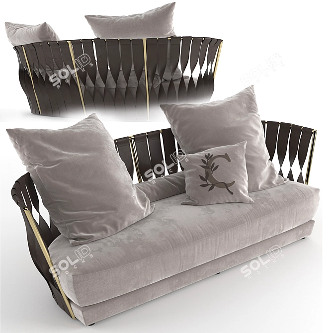 Contemporary Twist Sofa by Cantori 3D model image 2