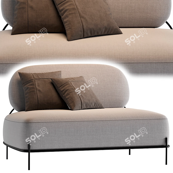 Pawai: Stylish and Compact Sofa 3D model image 3