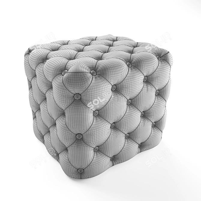 Nina Crystal Leatherette Ottoman 3D model image 2