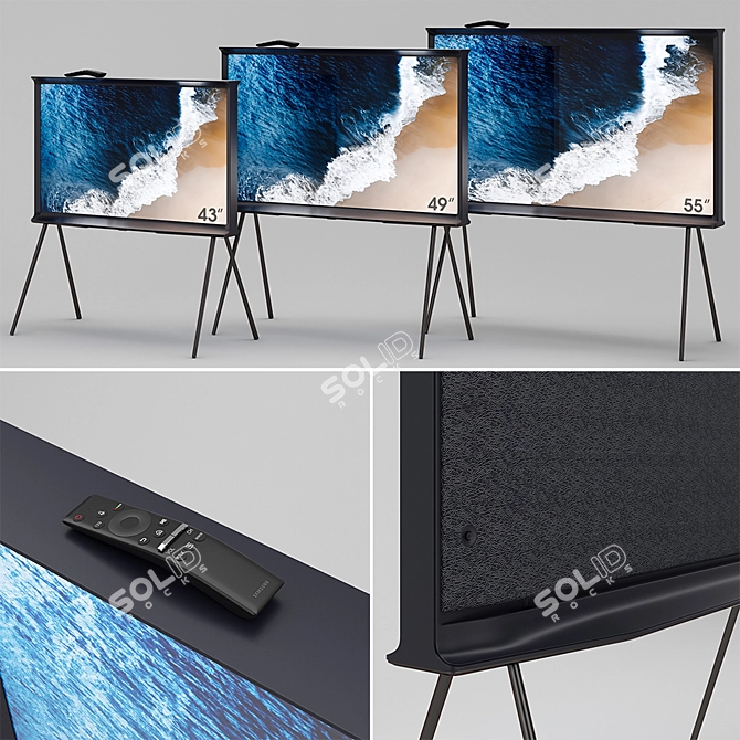 Samsung QLED The Serif TV: Stunning Black Edition 3D model image 2