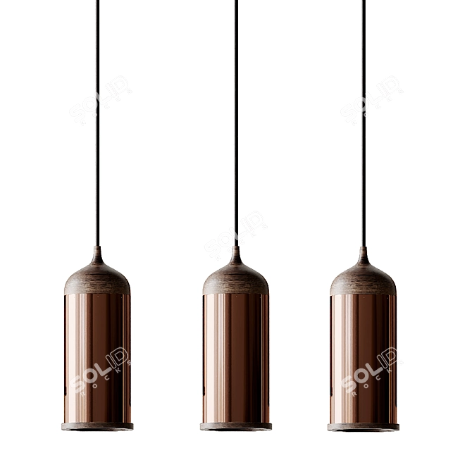 Elegant Copper Pendant Lamp 3D model image 4