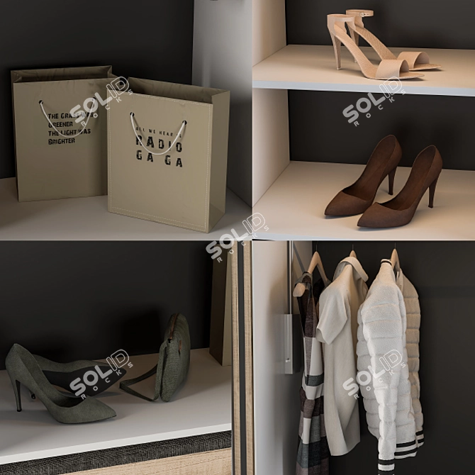 Cloth Wardrobe: Compact Storage Solution 3D model image 2