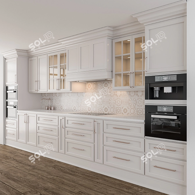 NeoClassic Cream Kitchen Set 3D model image 1