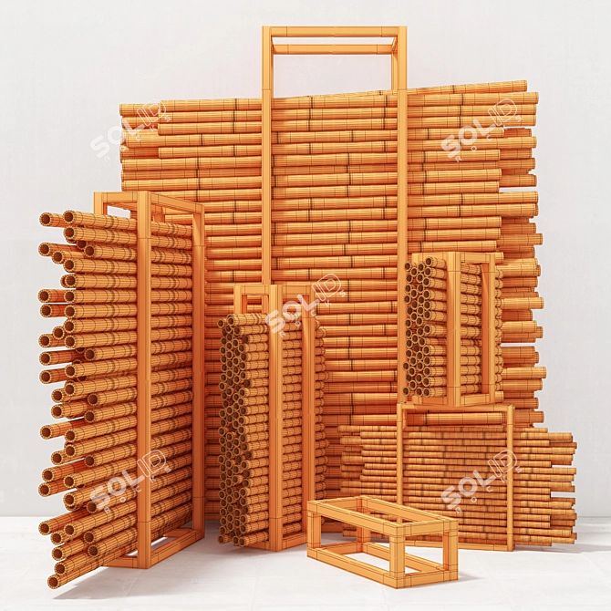 Bamboo Firewood: Eco-Friendly and High-Quality 3D model image 3