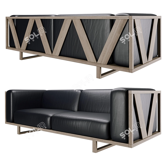 Elegant Rest Sofa for Bars & Restaurants 3D model image 2
