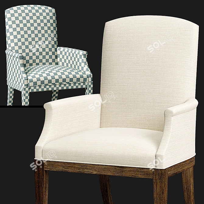 Modern Tison Armchair: Stylish Dining Comfort 3D model image 2