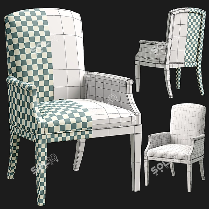 Modern Tison Armchair: Stylish Dining Comfort 3D model image 3