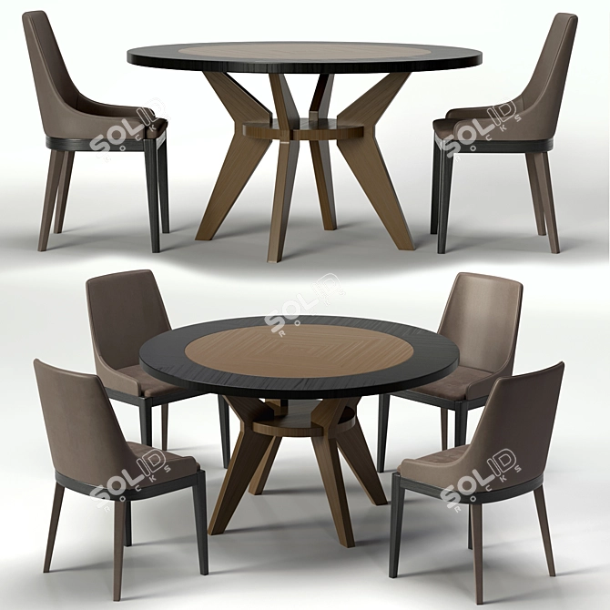 Elegant Borromeo Table: Eye-Catching Design 3D model image 1