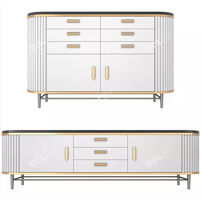 Max 2012 OBJ Sideboard 3D model image 1